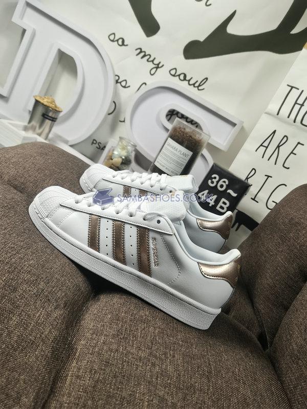 Adidas Superstar "White Gold" - White/Metallic Gold - BA8169 Classic Originals Shoes