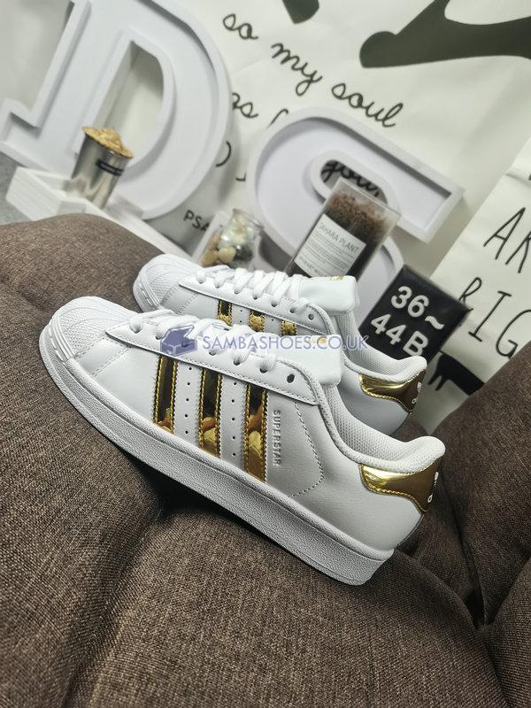 Adidas Superstar Metal Toe "White Gold Metallic" - Cloud White/Gold Metallic/Cloud White - FV3330 Classic Originals Shoes