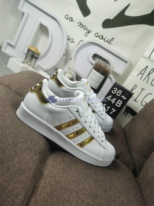 Adidas Superstar Metal Toe "White Gold Metallic" - Cloud White/Gold Metallic/Cloud White - FV3330 Classic Originals Shoes