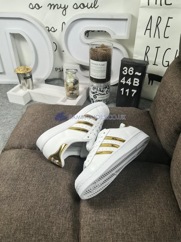 Adidas Superstar Metal Toe "White Gold Metallic" - Cloud White/Gold Metallic/Cloud White - FV3330 Classic Originals Shoes