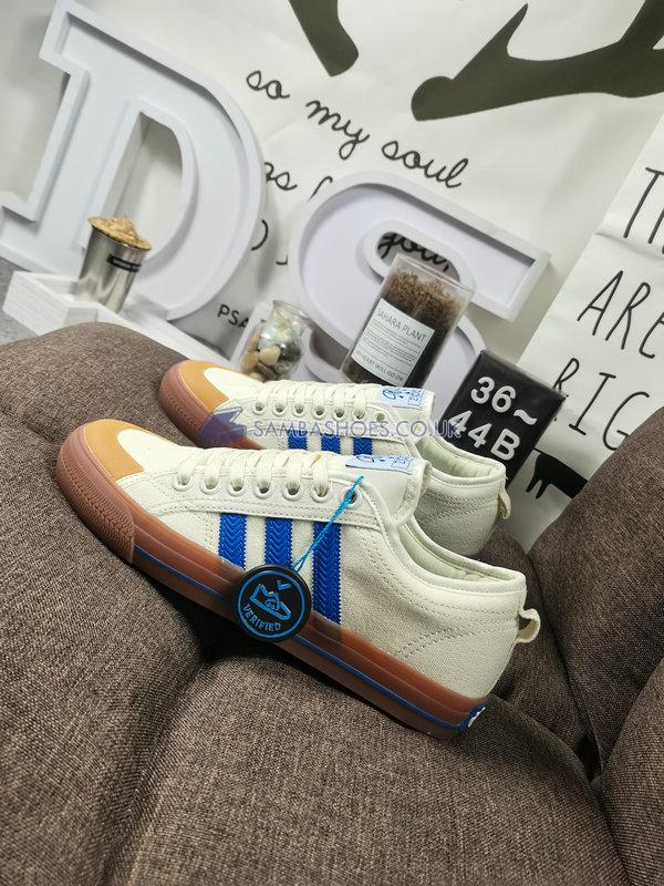 Adidas Nizza "Blue" - Off White/Blue/Gum - DA9331-2 Classic Originals Shoes