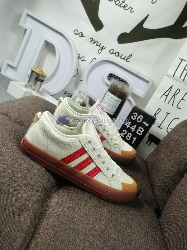 Adidas Nizza "Core Red" - Off White/Core Red/Gum - CQ2326-2 Classic Originals Shoes