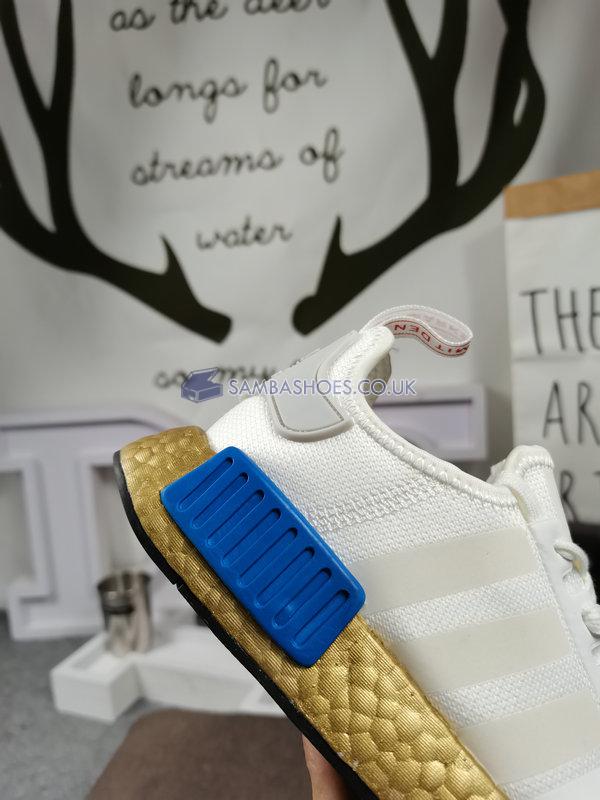 Adidas NMD_R1 "OG Gold Boost" - Cloud White/Lush Red/Lush Blue - FV3642 Classic Originals Shoes