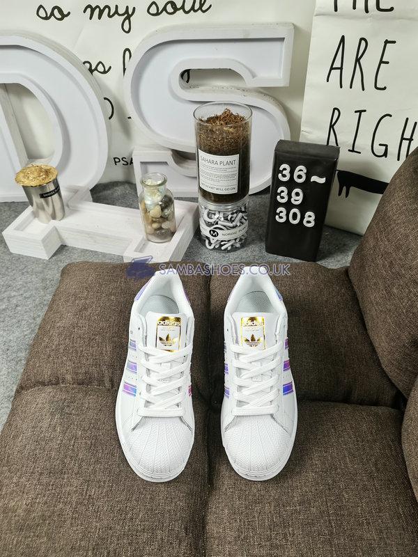 Adidas Superstar "White Iridescent" - Cloud White/Gold Metallic/Core Black - FX7565 Classic Originals Shoes