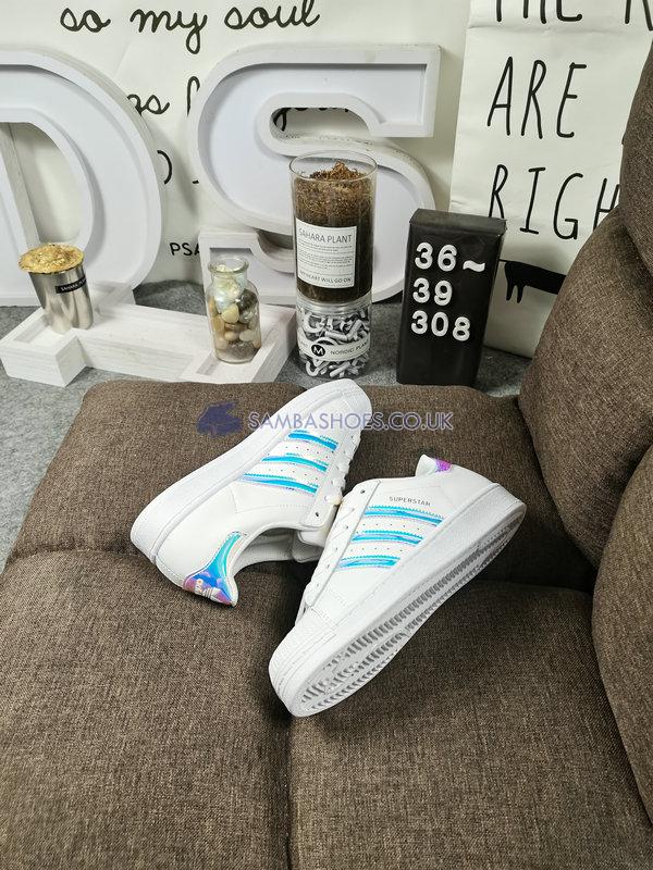 Adidas Superstar "White Iridescent" - Cloud White/Gold Metallic/Core Black - FX7565 Classic Originals Shoes