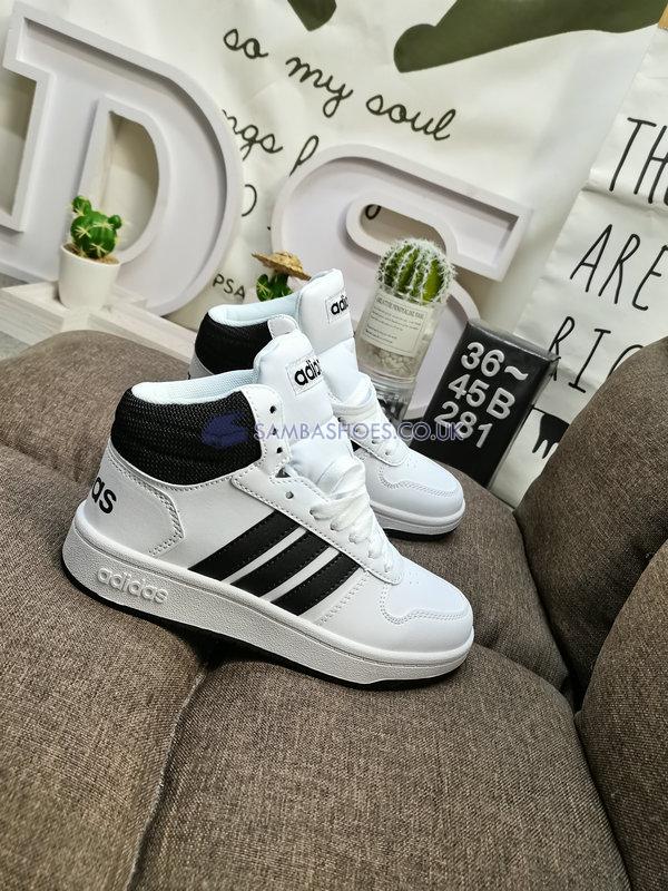 Adidas Hoops 2.0 Mid "White Black" - Cloud White/Core Black/Core Black - BB7208 Classic Neo Shoes