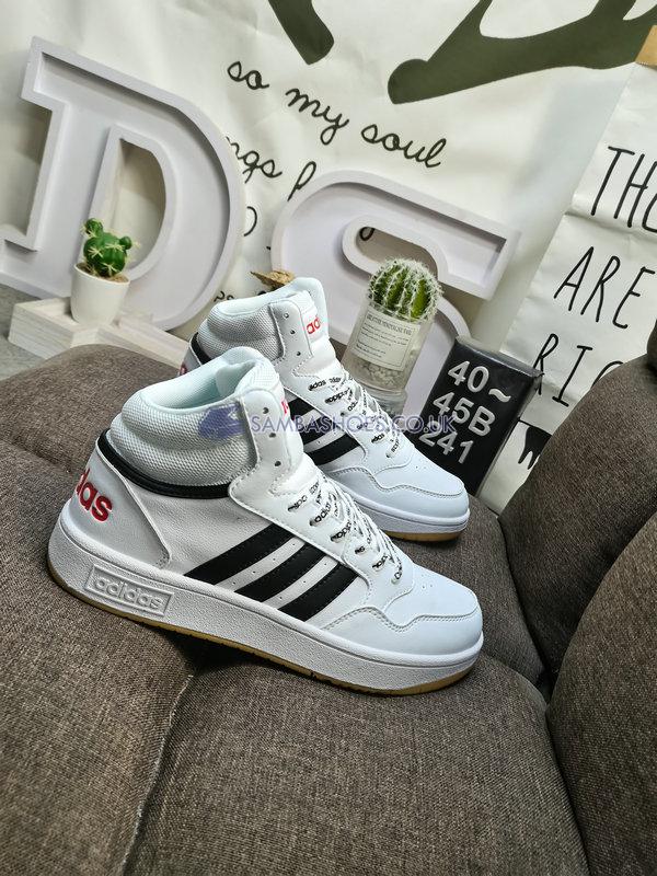 Adidas Hoops 3.0 Mid "White Legend Ink" - Cloud White/Legend Ink/Scarlet - FW4478-2 Classic Neo Shoes