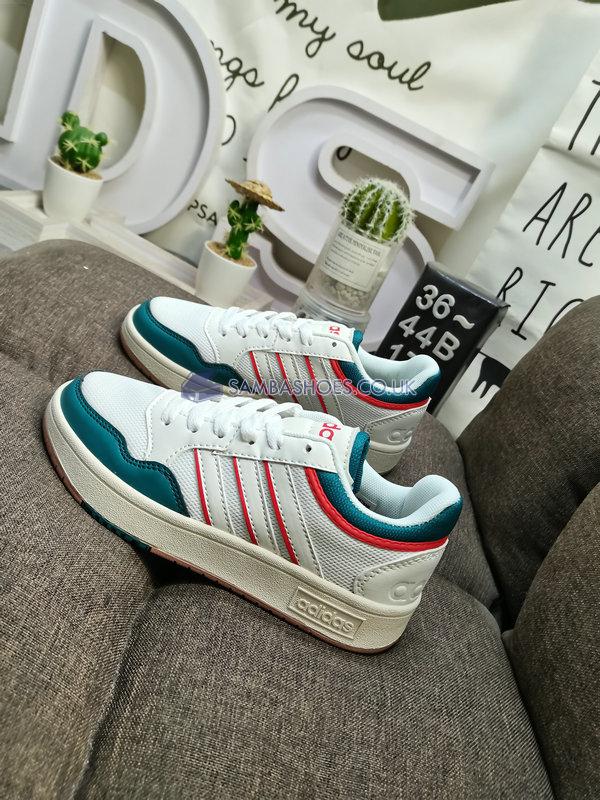 Adidas Hoops 3.0 Low "White Green Red" - Cloud White/Cloud White/Vivid Red - GZ3805 Classic Neo Shoes