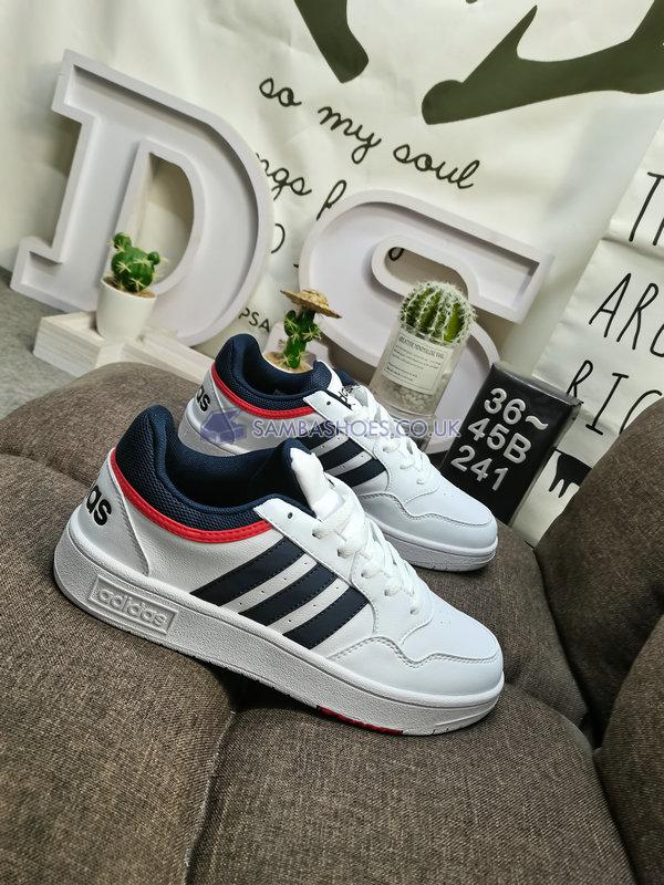 Adidas Hoops 3.0 Low "White Vivid Red" - Cloud White/Legend Ink/Vivid Red - GY5427 Classic Neo Shoes