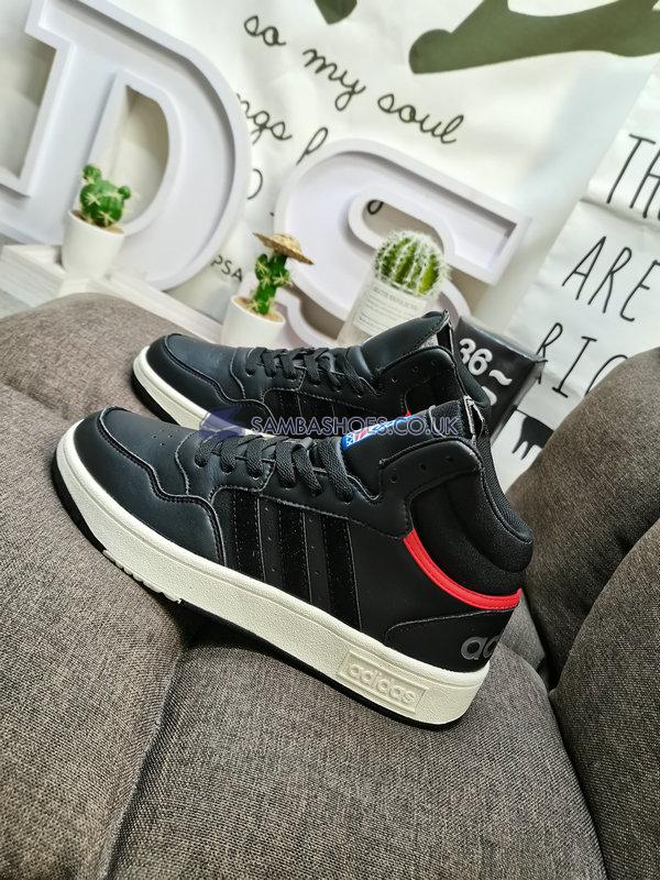 Adidas Hoops 3.0 Mid "Black Vivid Red" - Core Black/Carbon/Chalk White - GZ1344 Classic Neo Shoes