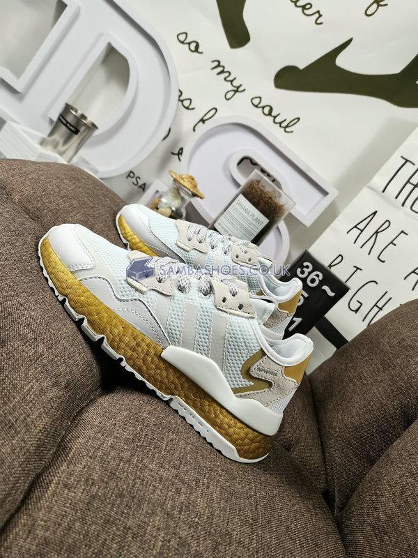 Adidas Nite Jogger "White Gold Metallic" - Cloud White/Periwinkle/Gold Metallic - FV4138 Classic Originals Shoes