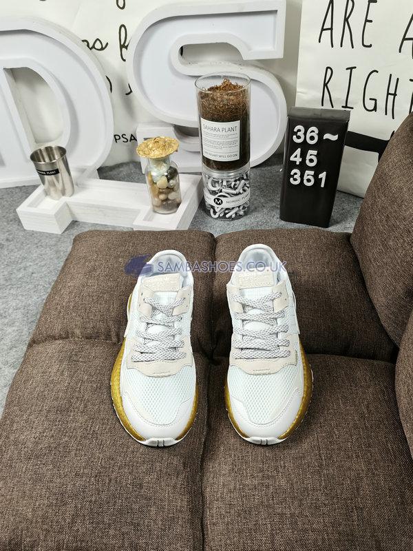 Adidas Nite Jogger "White Gold Metallic" - Cloud White/Periwinkle/Gold Metallic - FV4138 Classic Originals Shoes