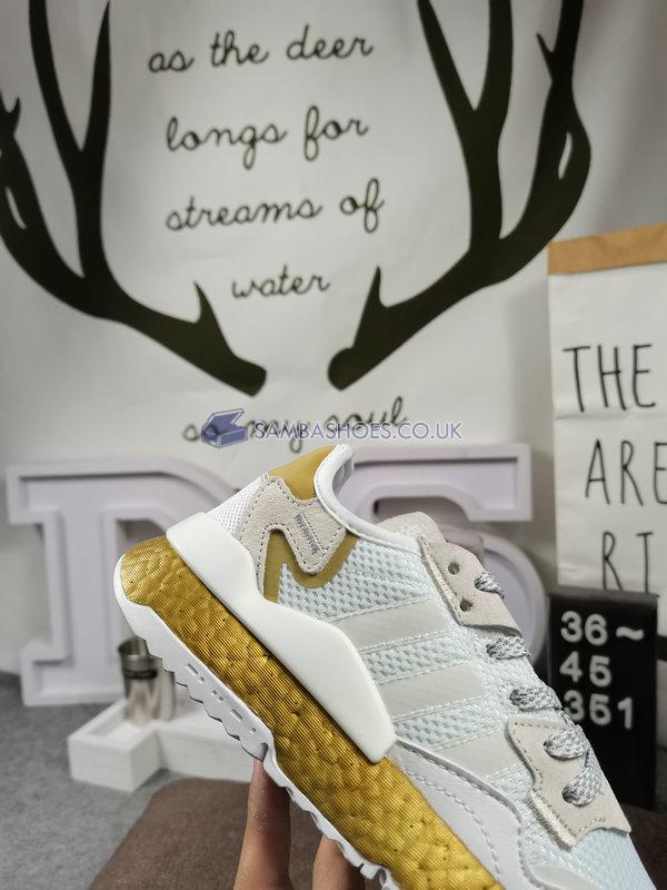 Adidas Nite Jogger "White Gold Metallic" - Cloud White/Periwinkle/Gold Metallic - FV4138 Classic Originals Shoes