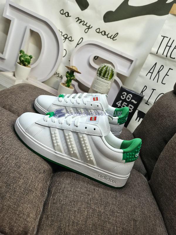 Adidas LEGO x Grand Court 2.0 "White Green" - Cloud White/Cloud White/Green - GW7177 Classic Neo Shoes