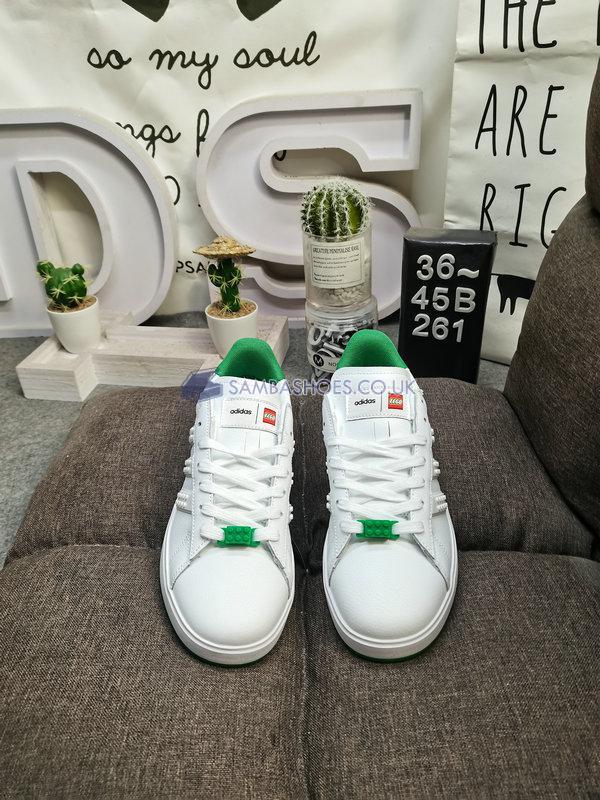 Adidas LEGO x Grand Court 2.0 "White Green" - Cloud White/Cloud White/Green - GW7177 Classic Neo Shoes