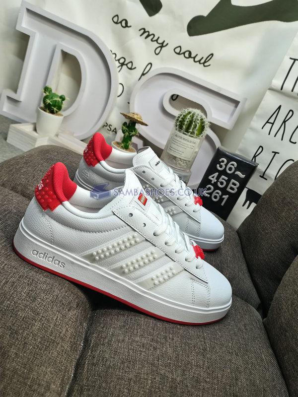 Adidas LEGO x Grand Court 2.0 "White Red" - Cloud White/Cloud White/Red - GW7178-2 Classic Neo Shoes