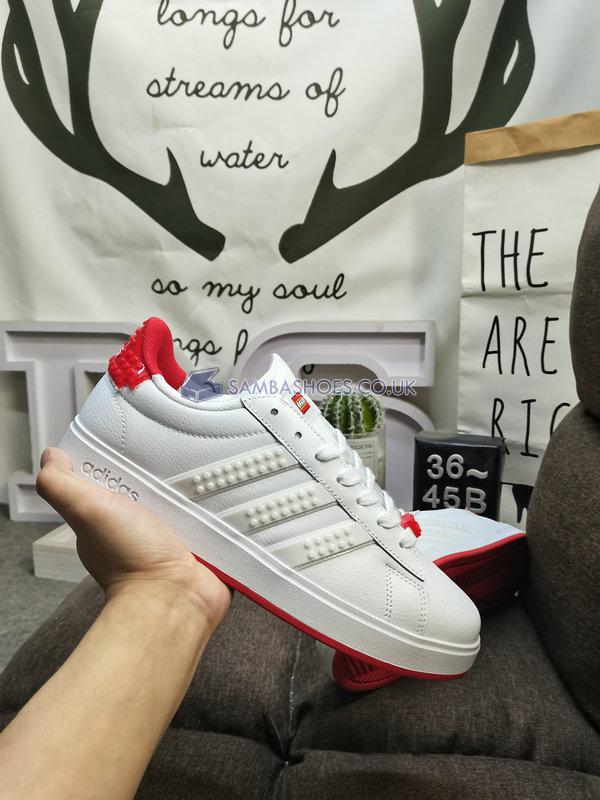 Adidas LEGO x Grand Court 2.0 "White Red" - Cloud White/Cloud White/Red - GW7178-2 Classic Neo Shoes