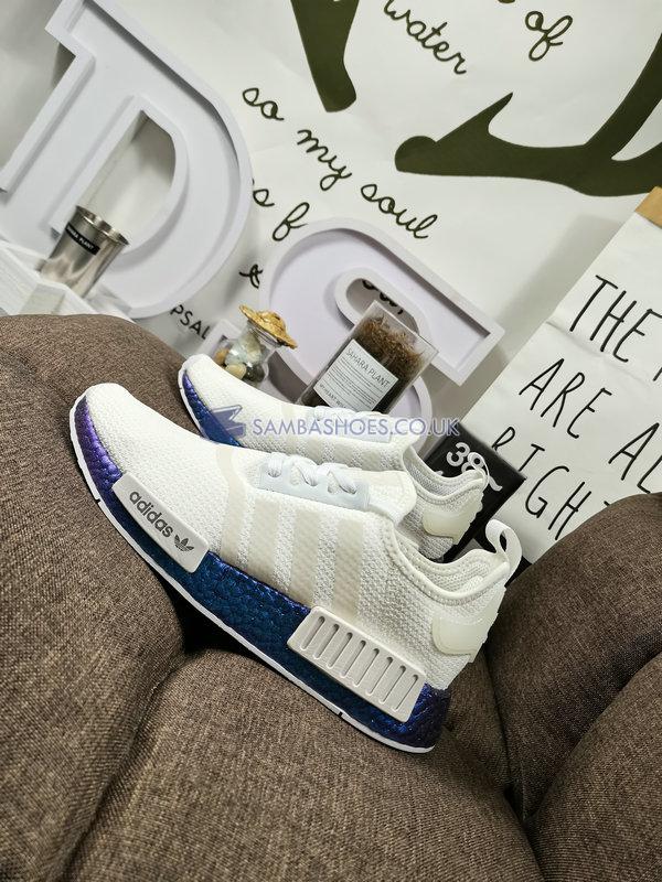 Adidas NMD_R1 "Metallic Blue Boost" - Silver Metallic/Cloud White/Cloud White - FV5344 Classic Originals Shoes