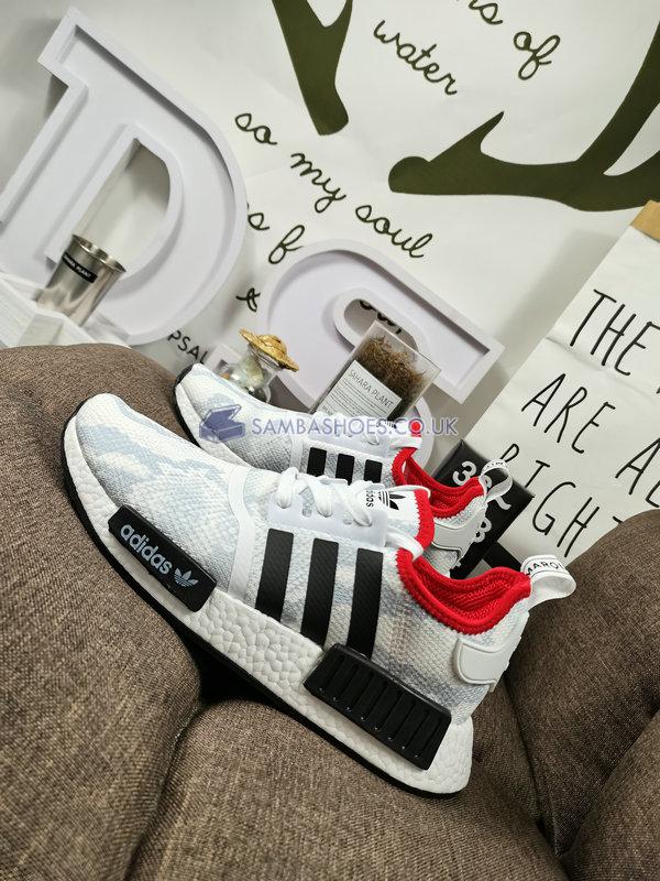 Adidas NMD_R1 STLT "White Black Scarlet" - Footwear White/Core Black/Scarlet - FV3874 Classic Originals Shoes