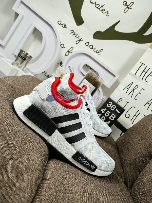 Adidas NMD_R1 STLT "White Black Scarlet" - Footwear White/Core Black/Scarlet - FV3874 Classic Originals Shoes