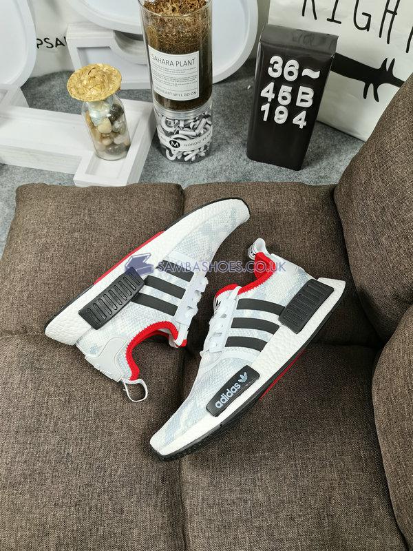 Adidas NMD_R1 STLT "White Black Scarlet" - Footwear White/Core Black/Scarlet - FV3874 Classic Originals Shoes