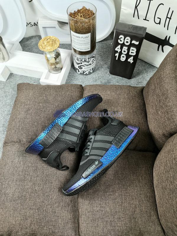 Adidas NMD_R1 "Metallic Blue Boost" - Core Black/Core Black/Carbon - FV3645 Classic Originals Shoes