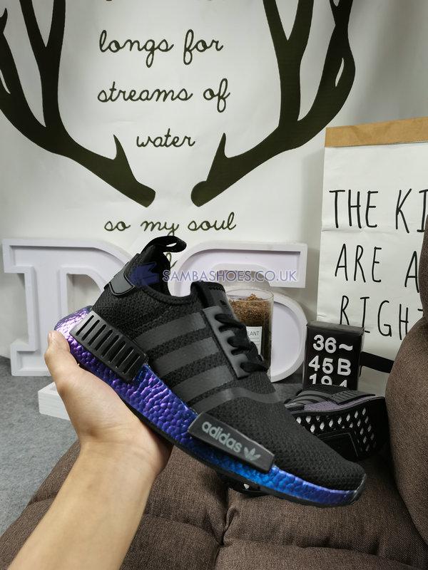 Adidas NMD_R1 "Metallic Blue Boost" - Core Black/Core Black/Carbon - FV3645 Classic Originals Shoes