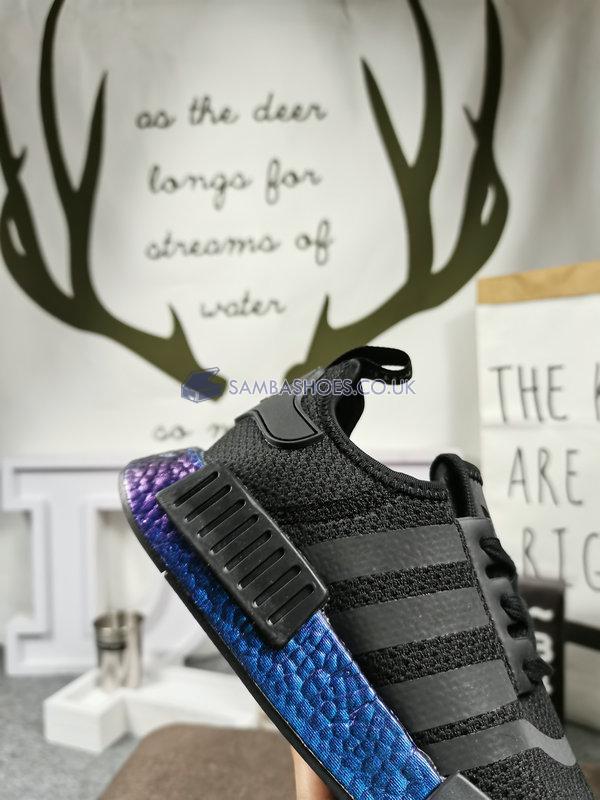 Adidas NMD_R1 "Metallic Blue Boost" - Core Black/Core Black/Carbon - FV3645 Classic Originals Shoes