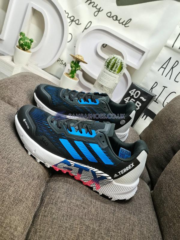 Adidas Terrex Agravic Flow 2.0 GTX "Black Blue Rush Turbo" - Core Black/Blue Rush/Turbo - H03184 Classic Outdoor & Hiking Shoes