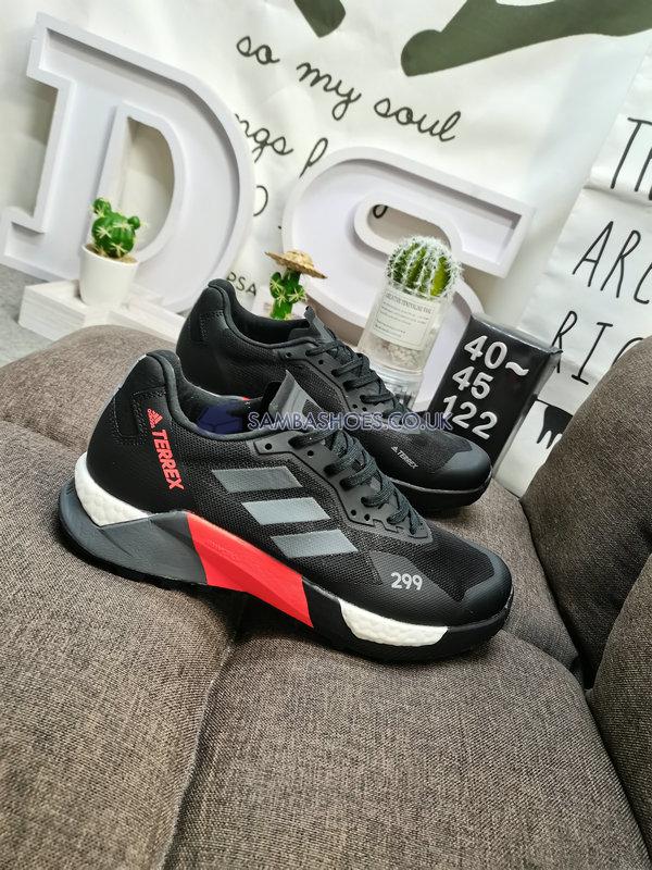 Adidas Terrex Agravic Ultra Trail "Black Solar Red" - Core Black/Grey Five/Solar Red - FY7628 Classic Outdoor & Hiking Shoes