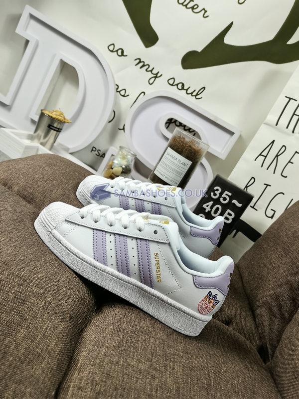 Adidas Wmns Superstar "White Purple Tint" - Cloud White/Purple Tint/Matte Gold - GZ8143 Classic Originals Shoes