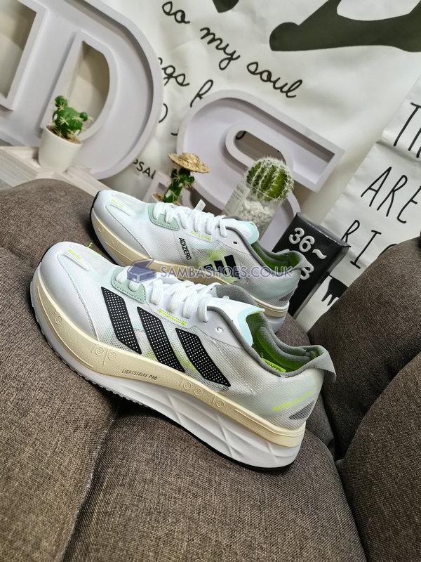 Adidas Adizero Boston 11 "Crystal White Night Metallic" - Crystal White/Night Metallic/Linen Green - GY8407 Classic Running Shoes