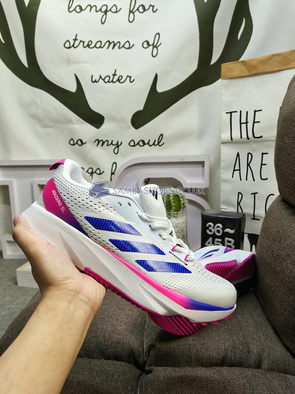 Adidas Adizero SL J "White Lucid Blue Fuchsia" - Cloud White/Lucid Blue/Lucid Fuchsia - H06413 Classic Running Shoes