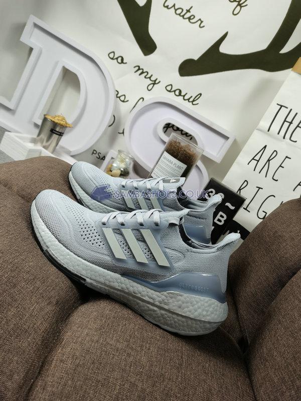 Adidas UltraBoost 21 "Halo Silver" - Halo Silver/Grey Two/Solar Yellow - FY0432 Classic Running Shoes