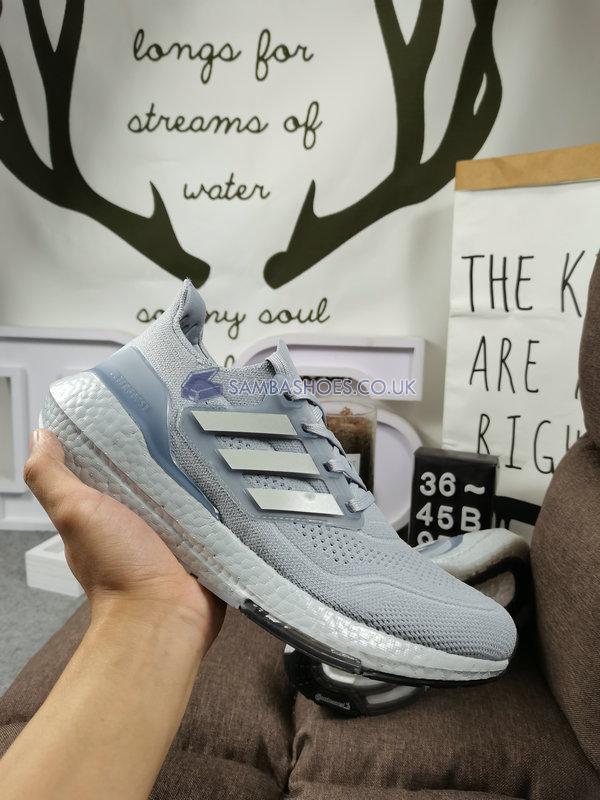 Adidas UltraBoost 21 "Halo Silver" - Halo Silver/Grey Two/Solar Yellow - FY0432 Classic Running Shoes