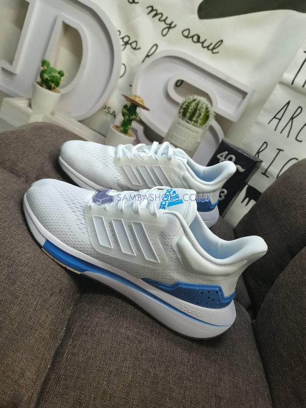 Adidas EQ21 Run "White Pulse Blue" - Cloud White/Cloud White/Pulse Blue - GX9797 Classic Running Shoes