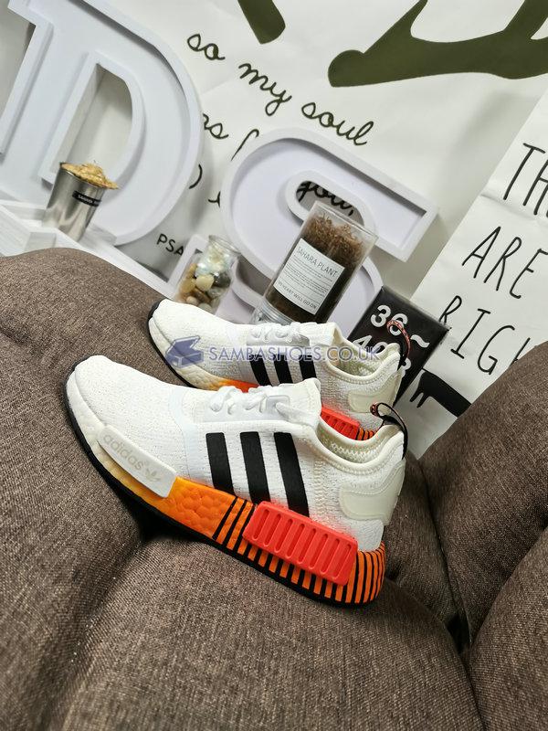 Adidas NMD_R1 "Glitch - White Solar Red" - Cloud White/Core Black/Solar Red - FV3648 Classic Originals Shoes