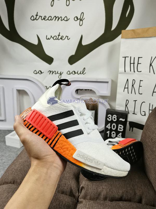 Adidas NMD_R1 "Glitch - White Solar Red" - Cloud White/Core Black/Solar Red - FV3648 Classic Originals Shoes