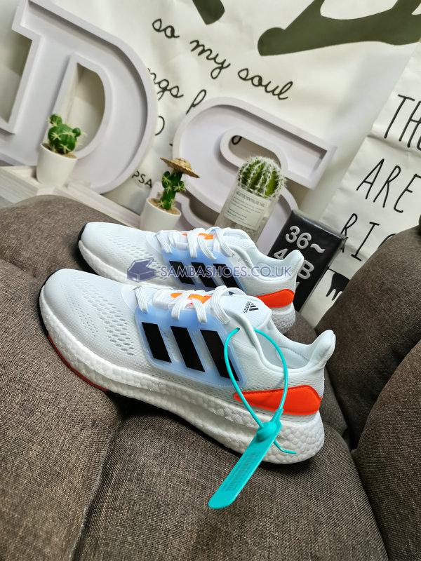 Adidas PureBoost 22 "Crystal White Orange" - Crystal White/Core Black/Cloud White - HQ8582 Classic Running Shoes