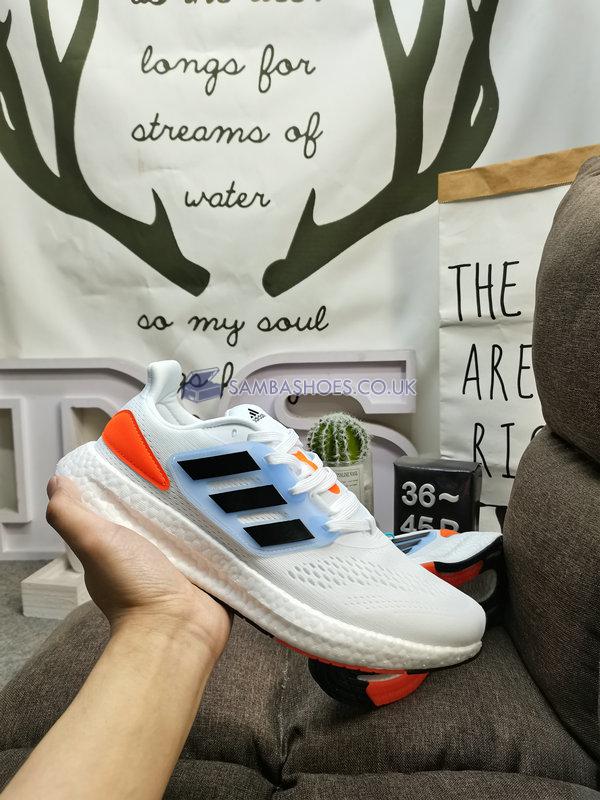 Adidas PureBoost 22 "Crystal White Orange" - Crystal White/Core Black/Cloud White - HQ8582 Classic Running Shoes