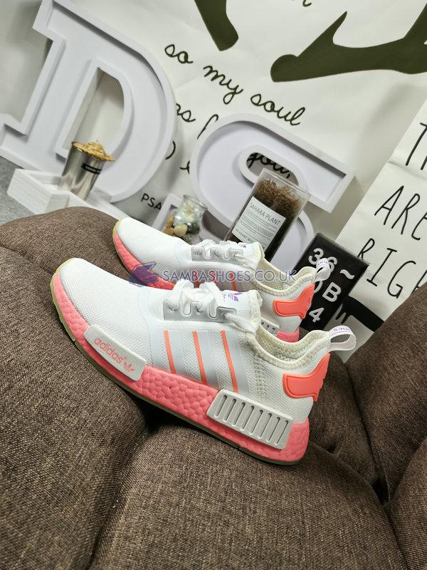 Adidas Wmns NMD_R1 "White Signal Pink" - Cloud White/Semi Flash Red/Signal Pink - FY9388 Classic Running Shoes