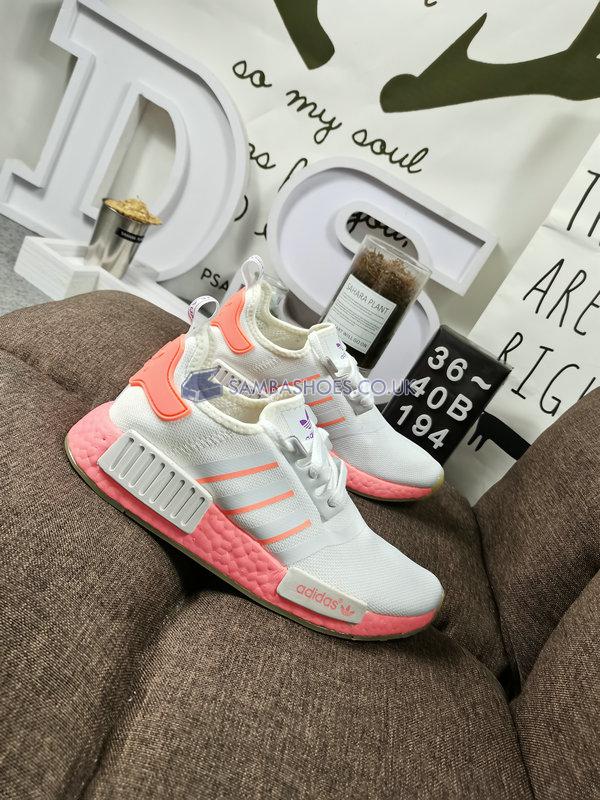 Adidas Wmns NMD_R1 "White Signal Pink" - Cloud White/Semi Flash Red/Signal Pink - FY9388 Classic Running Shoes