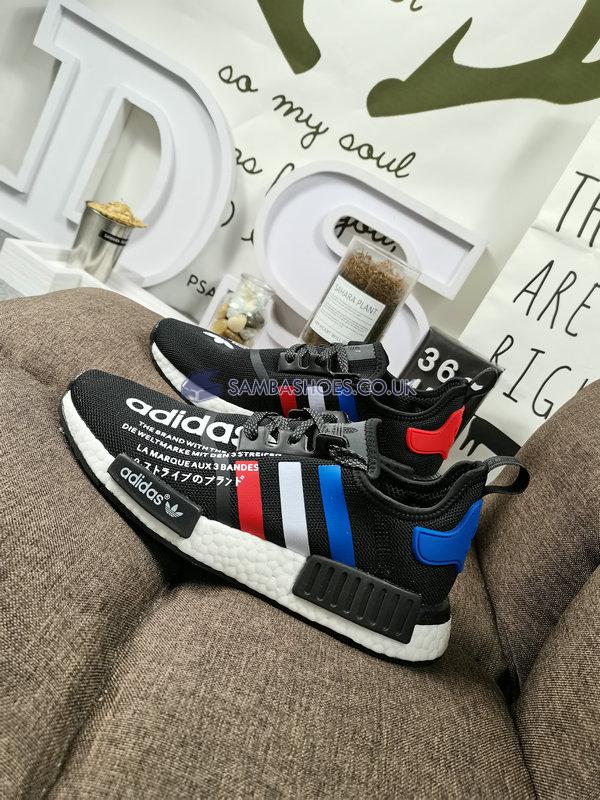 Atmos x Adidas NMD R1 "Black" - Black/White/Red/Blue - FV8428 Classic Originals Shoes