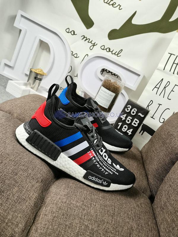 Atmos x Adidas NMD R1 "Black" - Black/White/Red/Blue - FV8428 Classic Originals Shoes