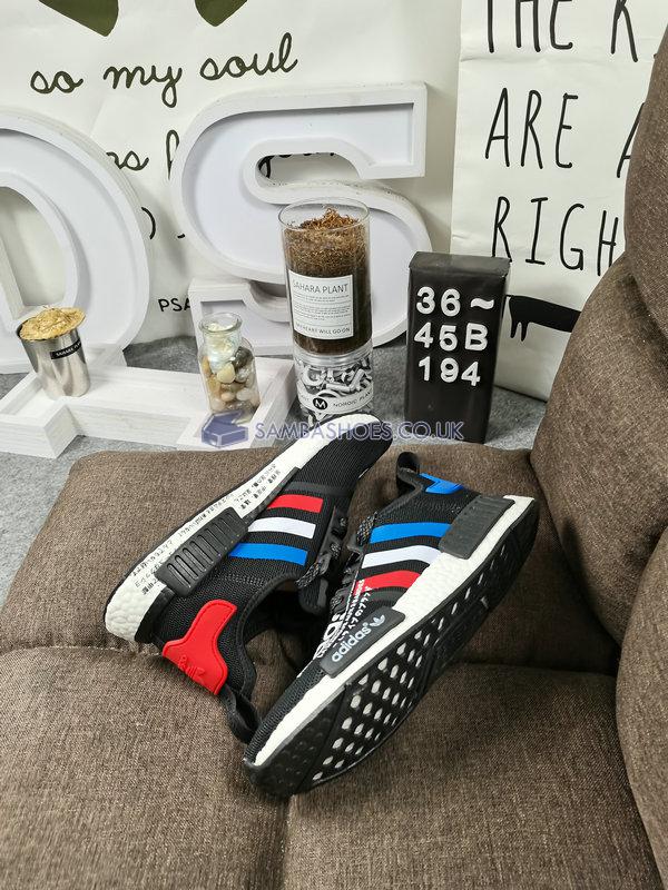 Atmos x Adidas NMD R1 "Black" - Black/White/Red/Blue - FV8428 Classic Originals Shoes