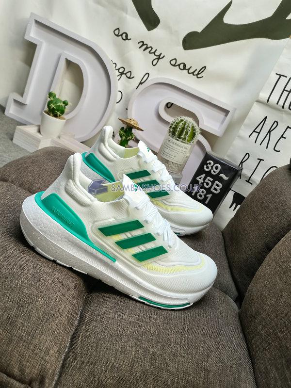 Adidas UltraBoost Light "White Tint Court Green" - White Tint/Court Green/Blue Dawn - HQ6350 Classic Running Shoes