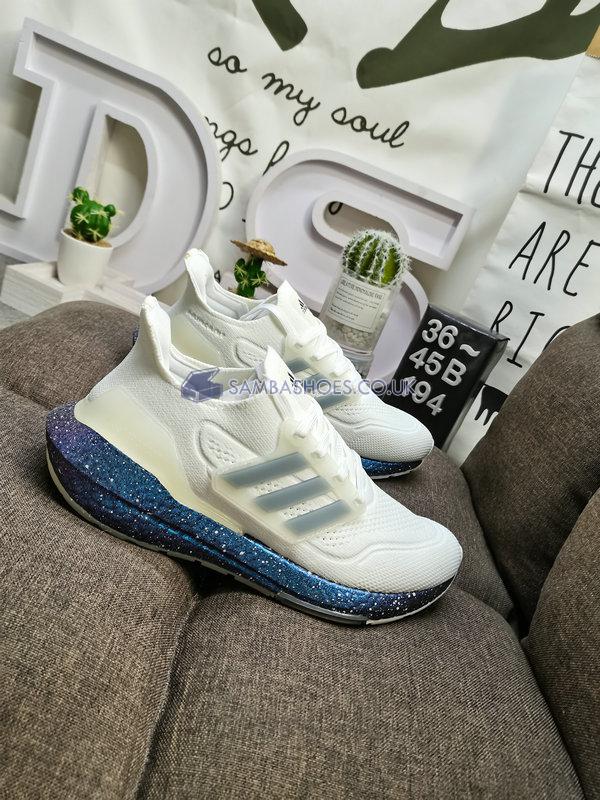 Adidas UltraBoost 21 "White Blue Violet Metallic" - Cloud White/Dash Grey/Boost Blue Violet Metallic - FC0881 Classic Running Shoes