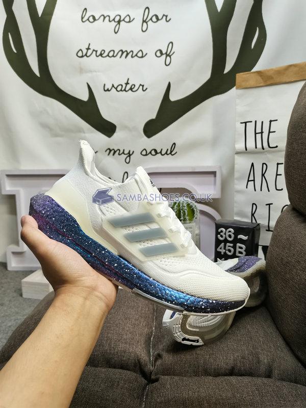 Adidas UltraBoost 21 "White Blue Violet Metallic" - Cloud White/Dash Grey/Boost Blue Violet Metallic - FC0881 Classic Running Shoes