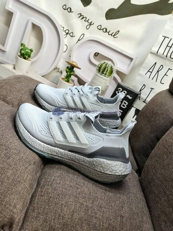 Adidas UltraBoost 21 "Crystal White Hazy Green" - Crystal White/Crystal White/Hazy Green - FY0383 Classic Running Shoes