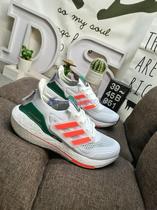 Adidas UltraBoost 21 "NCAA Pack - Miami" - Cloud White/Team Orange/Grey One - GX7966 Classic Running Shoes